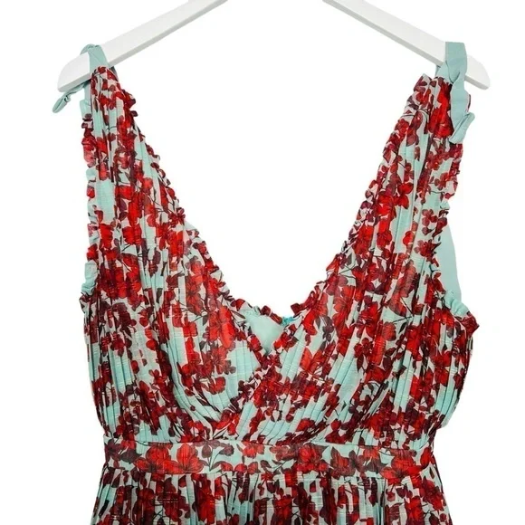 La Maison Talulah Superbloom Mini Dress Red Blue Size L - Picture 9 of 16